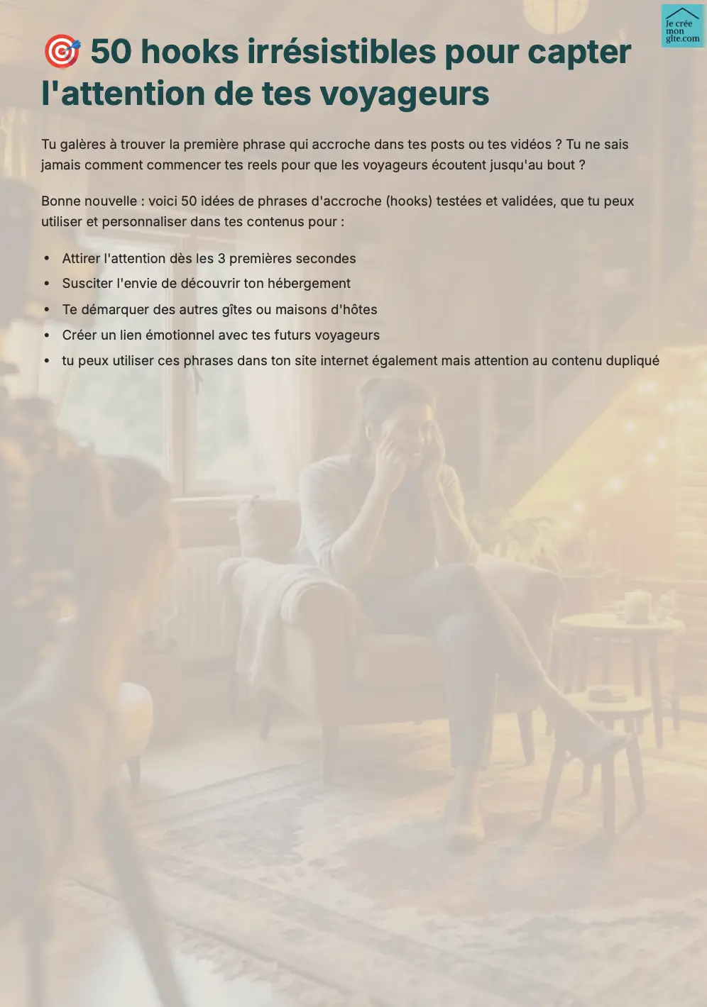 Lire la suite à propos de l’article hooks marketing gîte