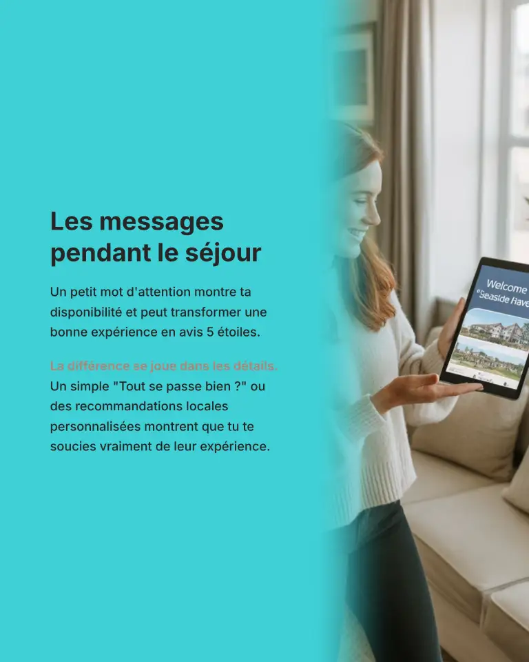 messages à envoyer pendant le séjour