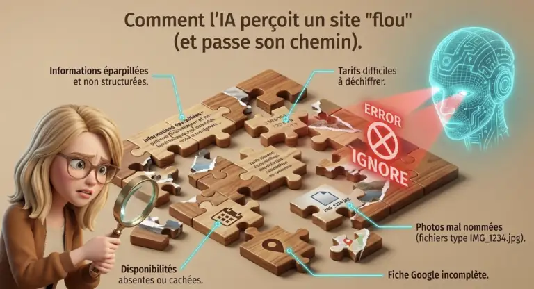 comment l'IA perçoit un site flou