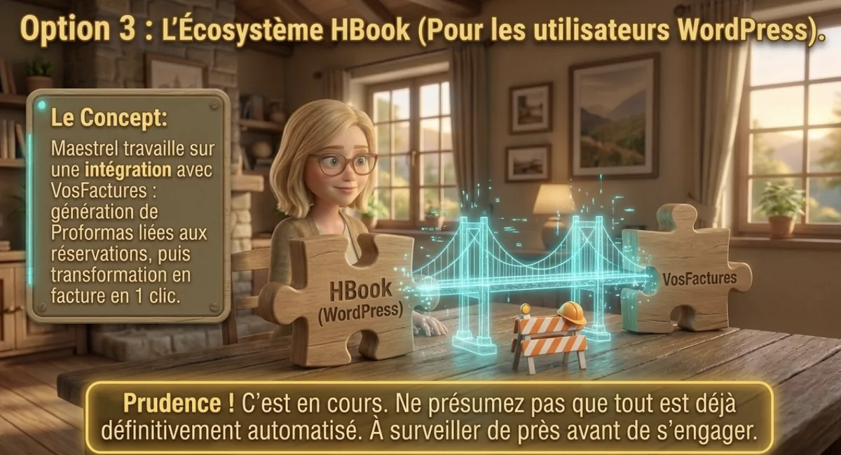 connexion entre HBook WordPress Maestrel et VosFactures pour la facturation d’un gîte